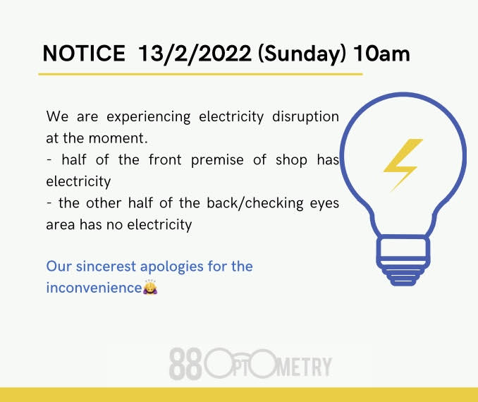 Read more about the article Notice of Electricity Disruption