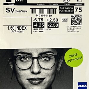 Zeiss ClearView 1.60 UVProtect (Platinum)