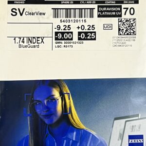 Zeiss ClearView 1.74 BlueGuard (Platinum)