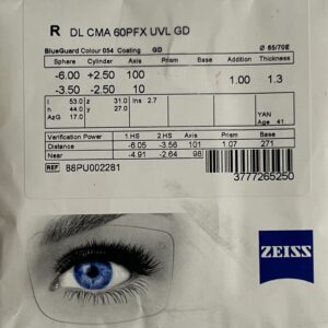 Zeiss ClearMind Digital Lens 1.60 PhotoFusion X with BlueGuard (Plus Gold)